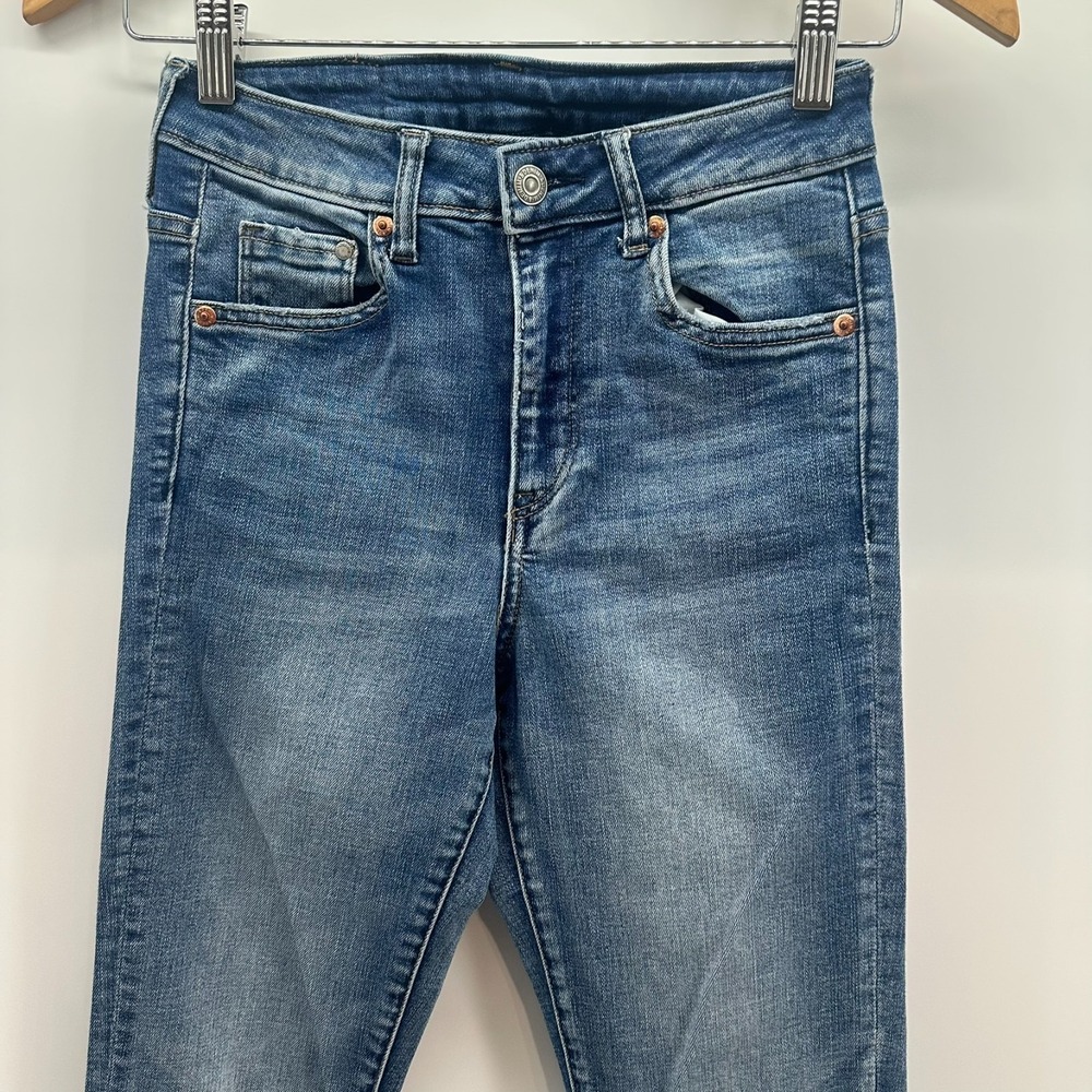 H&M Jeans Womens 27x30 Blue Denim Skinny‎ High Waist Stretch 5 Pocket Outdoor